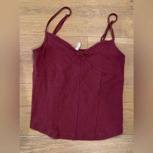 Intimately FREE PEOPLE Pink Ribbed Cami Sz L - Picture 1 of 5